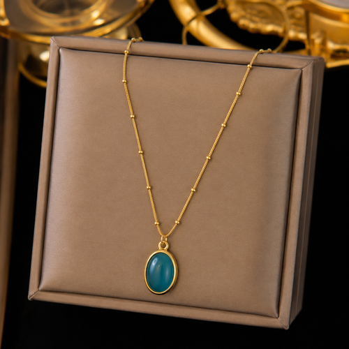 Aqua stone necklace