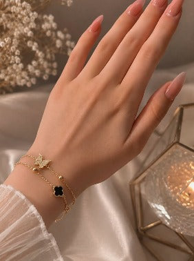 Butterfly And Clover Bracelet